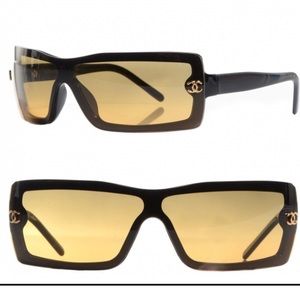 Chanel authentic vintage 5067 Shield sunglasses brown/golden 125 original case